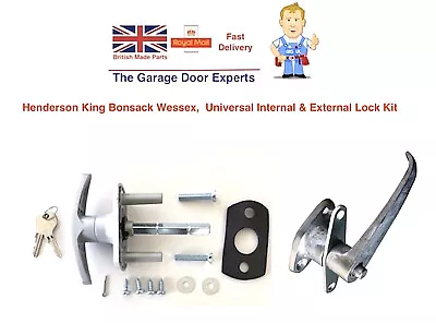 HENDERSON T Bar Handle Garage Door INTERNAL EXTERNAL Lock Repair Kit Spares PART • £29.95