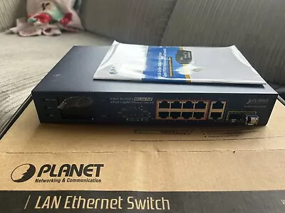 Planet 8 Port Poe + Switch With 2 X SFP Ports • £0.99