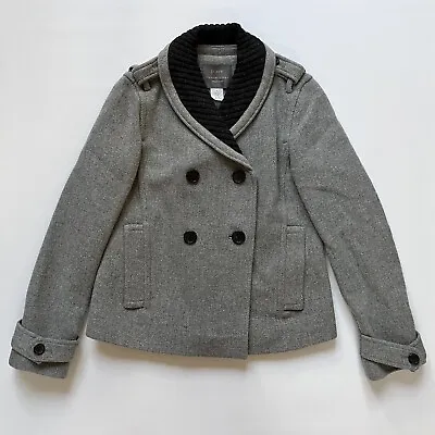 J.Crew Stadium Cloth Peacoat By Nello Gori Majesty Peacoat Wool Gray Size 0 • $34.95