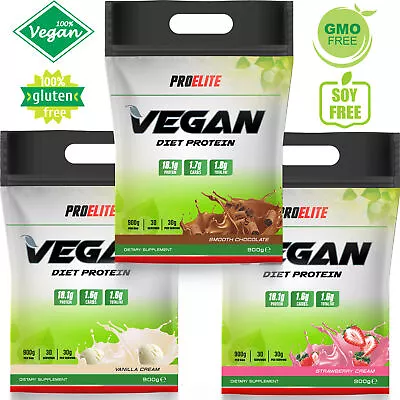 Pro Elite Vegan Diet Protein Powder 900g Gluten | GMO | Soy Free | 100% Vegan • £17.99