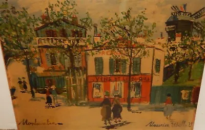 Maurice Utrillo  Montmartre  Paris Street Scene Color Vintage Lithograph • $99.99