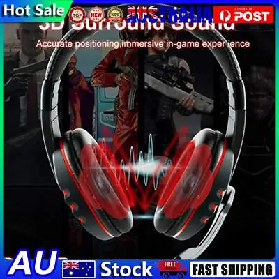 3.5mm Wired Gaming Headset Headphones With Mic For PS4 Xbox One PC (Red) • $15.48