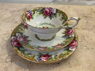 Vintage Teacup Saucer Plate Set Porcelain Paragon Tapestry Rose Trio Tea Flowers • $45