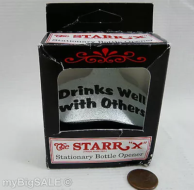 DRINKS WELL WITH OTHERS Starr X Wall Mount Metal BOTTLE OPENER Stationary NEW! • $19.99