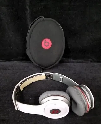 Monster Beats By Dre Solo HD Wired On-Ear Headphones-White (No Cord) TESTED • $35