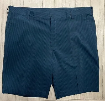 Nike Golf Mens Dri-Fit Striped Gray Blue Flat Front Shorts Size 42 • $18.99