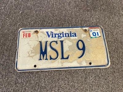 $4.99 • Buy VA Virginia License Plate Tag FEB 2001 VANITY MSL 9