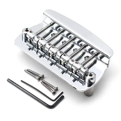 5 String Bass Bridge Tailpiece For Sterling By Music Man Style Bass Silver • $25.99