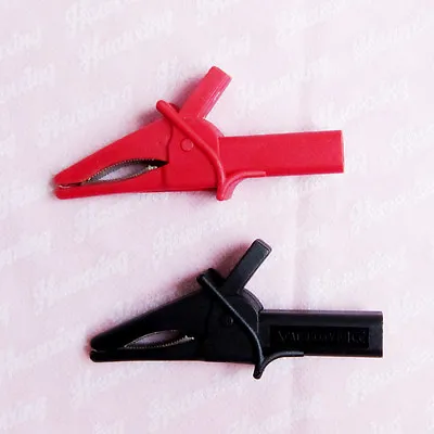 1 Pair Insulated Alligator Clip 4mm Banana Female Adapter Meter Test Probe • $10.99