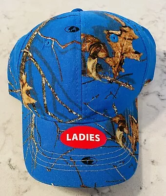 Mossy Oak Brand Camo Hat Blue New Adjustable One Size Ladies #125140414 NEW NWT • $18.99
