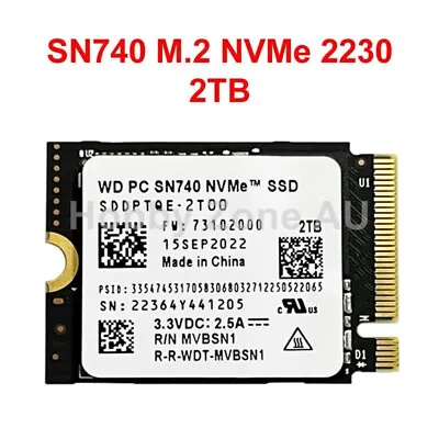 $259.85 • Buy WD SN740 2230 M.2 M-Key PCIe 4x4 NVMe SSD 2TB Surface Pro Steam Deck