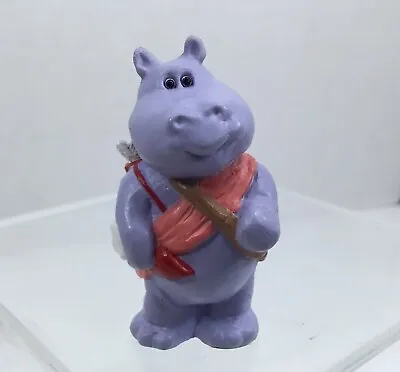 Vintage Hallmark Merry Miniatures Purple Hippo Valentines Day Figure 1990 • $9.95