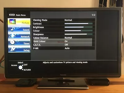£100 • Buy TV Panasonic TX-P42ST50B Plasma 3D Glasses And Remote