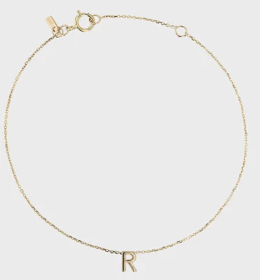 $230 • Buy Sarah & Sebastien 10k Yellow Gold Petite Letter R Bracelet RRP $260 Brand New