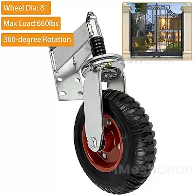 8  Gate Wheels Heavy Duty Spring-Loaded Gate Caster For Wooden & Metal Tube Gate • $56.99