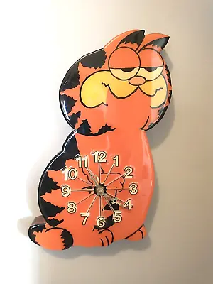 Vintage Garfield Wooden Clock - Rare Handmade And Signed & Numbered By G Miller • $134.95