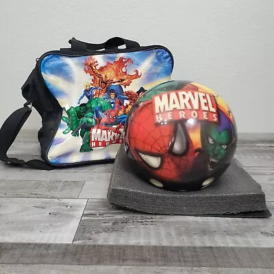 Marvel Heroes Spider-Man Hulk BRUNSWICK Viz-A-Ball Bowling Ball 12 LB Drilled • $100