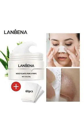 60x LANBENA Pore Strips Blackhead Remover Cream Nose Acne Clean Peel OFF • $10.19