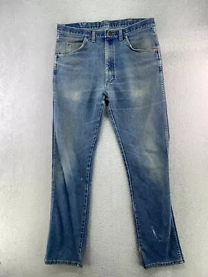 Vintage Wrangler USA Made Mens 34x34 Stone Wash Distressed Straight Leg Jeans • $18.95