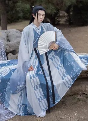 Hanfu Men Traditional Cosplay Costume Chinese Ancient Costume Kimono Tang Suit • £144.54