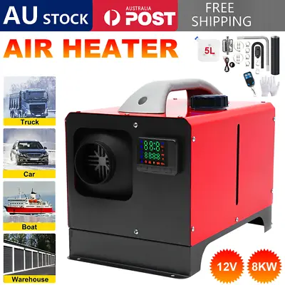 Diesel Air Heater 12V 8KW Tank Remote Control Thermostat Caravan Motorhome RV • $107.90