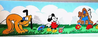 Nine 12 Ft Rolls 1950's Vintage Mickey Mouse Dex Wallpaper Borders Unused • $40