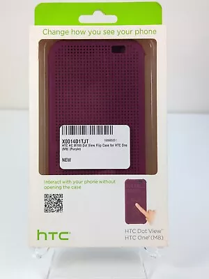 Genuine HTC One M8 Dot View Flip Case Cover M100 - Purple 99H11679-00  NEW! • $8.10