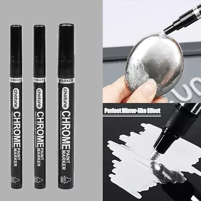 Paint Tool Marker Pen Chrome Mirror Craft Art Metallic Liquid DIY Waterproof • £4.91