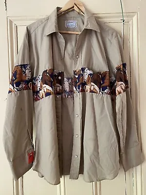 £15.50 • Buy Vintage  Revival Western Pearl Snap Shirt Size Large