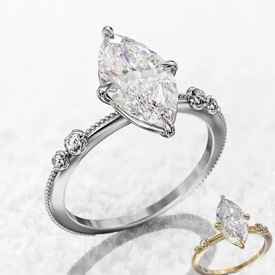 $2.13 • Buy Gorgeous Cubic Zircon Ring Women 925 Silver,Gold Jewelry Wedding Gift Sz 6-10
