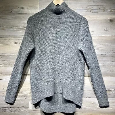 Madewell Mock Neck Sweater Women’s Small Grey Hi-Low Thick Wool Alpaca Blend • $24.95