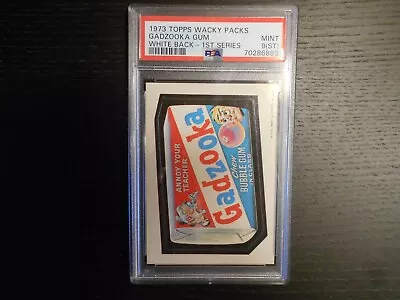 1973 Topps WACKY PACKAGES 1st Series Gadzooka Gum WHITE Back PSA 9 St (MINT) 💎 • $495