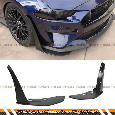 For 15-23 Ford Mustang GT500 Style Front Bumper Corner Spoiler Winglet Splitters • $76.99