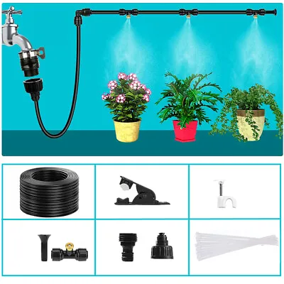 19.6FT/30FT/50FT Outdoor Misting Cooling System Patio Misting System Nozzles Kit • $12.59