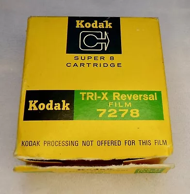 Kodak Super 8 Tri-X Reversal Film 7278 Cartridge 50ft Sealed Box TXR 464 (15 M) • £33.72