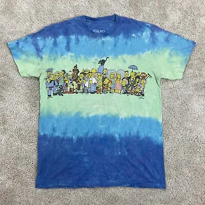 The Simpsons T Shirt Mens Medium Blue Tie Dye Liquid Blue Tee Casual Cartoon Y2K • £22.99
