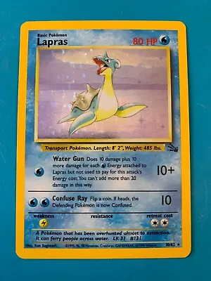 $8 • Buy Lapras 10/62 Fossil Set Holo Rare Vintage 1999 Pokemon Card - NM