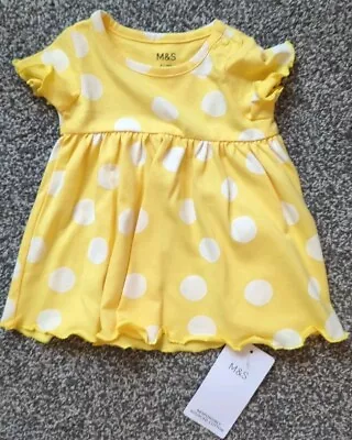 MARKS AND SPENCER Baby Girls 0-3 Months Yellow Summer Dress NWT (A588) • £1.60