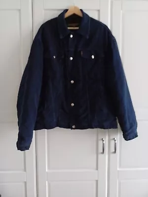 Vintage Katharine Hamnett Navy Blue Moleskin Jacket Size XL • £38