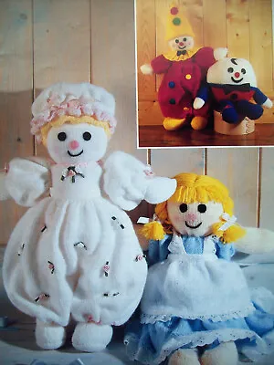 Rag Doll Clown Humpty Baby Doll Toy KNITTING PATTERN DK 16in 40cm Alice Ragdoll • £2.15