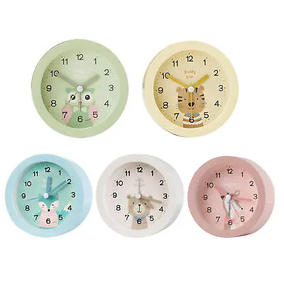 Silent Sweep Seconds Cartoon Small Alarm Clock With Light For Kids Wecker Gift • $18.28