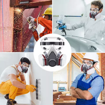 Gas Mask Chemical Spray Paint Car Painting Respirator 2 Activated Carbon Filter • $25.98