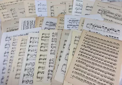 LARGE Old Sheet Music 50 Pages Vintage Hymn Piano Craft Paper Scrapbook Book Art • $11