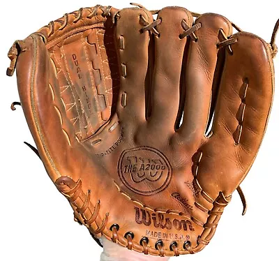 1970s Wilson A2000 XL Baseball Glove USA Dual Hinge Snap Tite Pocket 12  Right H • $289.98