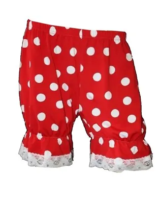 Red & White Polka Dot Short Bloomers Knickerbockers Pants Fancy Dress Halloween • £14.99
