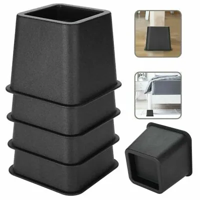 4/8Pcs Heavy Duty Bed Chair Risers Feet Leg Lift Furniture Extra Raisers Stand • £16.99