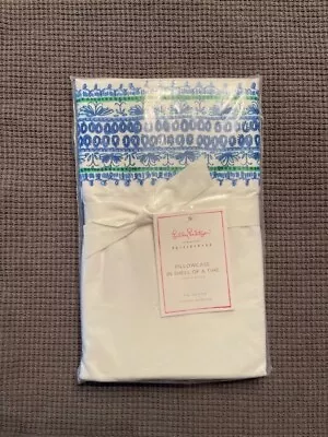 $39 • Buy Pottery Barn LILLY PULITZER IN SHELL OF A TIME King Pillowcase SET OF 2 BLUE MLT