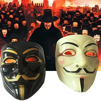 $6.95 • Buy Anonymous Hacker Mask V Halloween Face Mask For VENDETTA Guy Fancy Dress Props