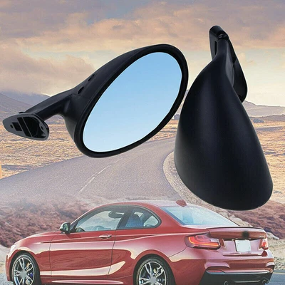$40.98 • Buy Pair Universal Vintage Car Door Side View Wing Mirror Matte Black W/ Gaskets
