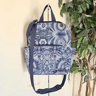 NEW Sakroots Loyola Backpack 15  Convertible Crossbody Bag Navy Wanderlust NWT • $85.64